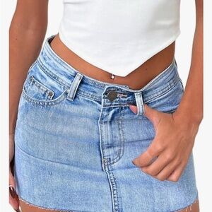 Light Washed Mini Jean Skirt